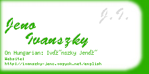 jeno ivanszky business card